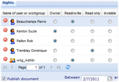 Droits et partage de documents